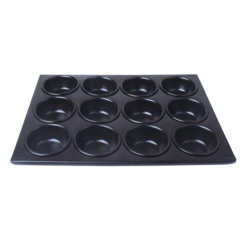 CHRselect Plaque De 12 Moules à Muffins - Aluminium Anti-Adhésive - Moule Ø75x30(p)mm