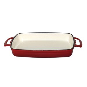 CHRselect Plat En Fonte Rectangulaire Traditionnel - Rouge - 390(L)x225(P)x55(H)mm