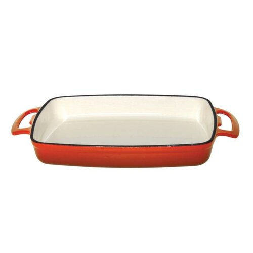 CHRselect Plat En Fonte Rectangulaire Traditionnel - Orange - 370(L)x205(P)x40(h)mm CHRselect Plat En Fonte Rectangulaire Traditionnel - Orange - 370(L)x205(P)x40(h)mm