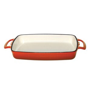 CHRselect Plat En Fonte Rectangulaire Traditionnel - Orange - 390(L)x225(P)x55(H)mm
