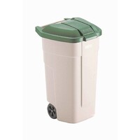 Conteneur Roulant Couvercle Vert - Rubbermaid - 100 Litres