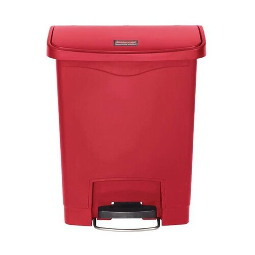 Rubbermaid Poubelle à Pédale Frontale - Slim Rubbermaid - Rouge - 30 Litres