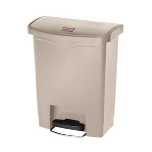 Rubbermaid Poubelle à Pédale Frontale - Slim Rubbermaid - Beige - 30 Litres
