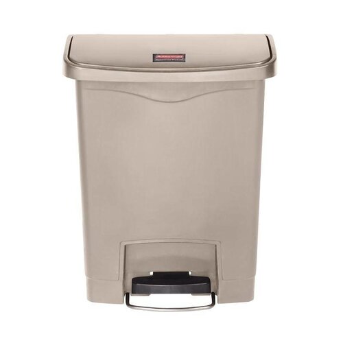 Rubbermaid Poubelle à Pédale Frontale - Slim Rubbermaid - Beige - 30 Litres