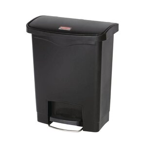 Rubbermaid Poubelle à Pédale Frontale - Slim Rubbermaid - Noire - 30 Litres