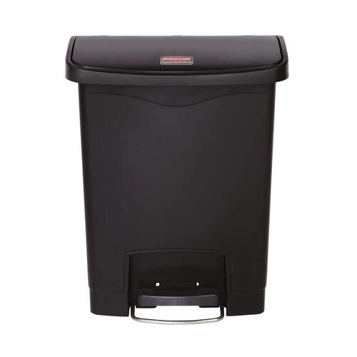 Rubbermaid Poubelle à Pédale Frontale - Slim Rubbermaid - Noire - 30 Litres