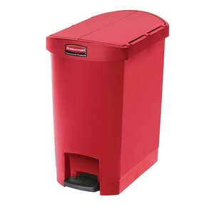 Rubbermaid Poubelle à Pédale Latérale - Slim Rubbermaid - Rouge - 30 Litres
