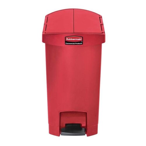 Rubbermaid Poubelle à Pédale Latérale - Slim Rubbermaid - Rouge - 30 Litres