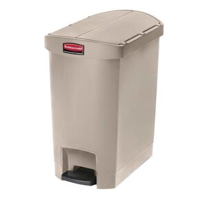 Rubbermaid Poubelle à Pédale Latérale - Slim Rubbermaid - Beige - 30 Litres