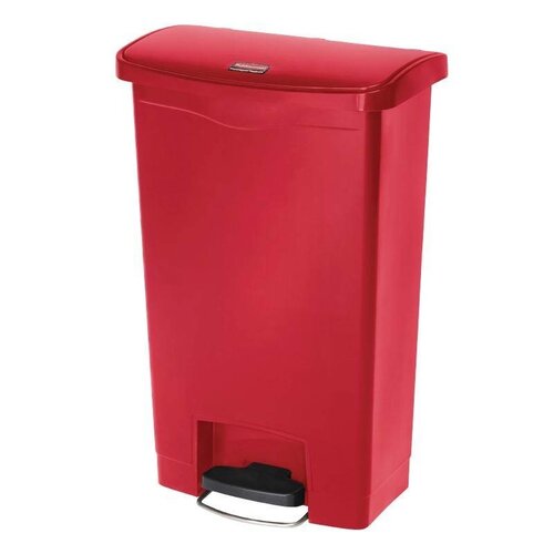 Rubbermaid Poubelle à Pédale Frontale - Slim Rubbermaid - Rouge - 50 Litres