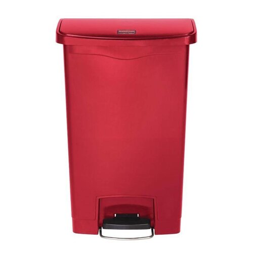 Rubbermaid Poubelle à Pédale Frontale - Slim Rubbermaid - Rouge - 50 Litres