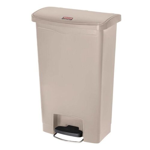 Rubbermaid Poubelle à Pédale Frontale - Slim Rubbermaid - Beige - 50 Litres