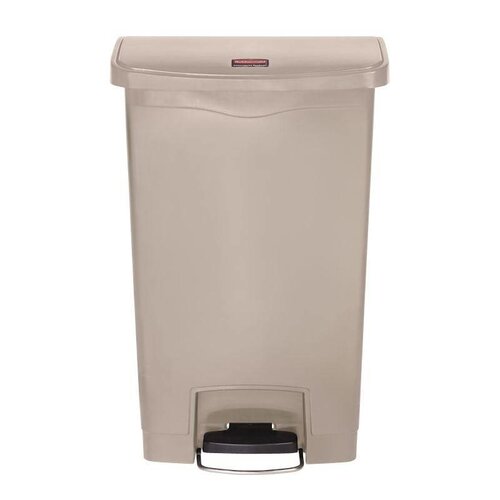 Rubbermaid Poubelle à Pédale Frontale - Slim Rubbermaid - Beige - 50 Litres