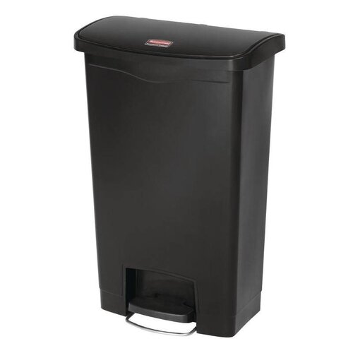 Rubbermaid Poubelle à Pédale Frontale - Slim Rubbermaid - Noire - 50 Litres