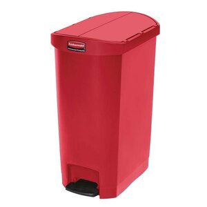Rubbermaid Poubelle à Pédale Latérale - Slim Rubbermaid - Rouge - 50 Litres