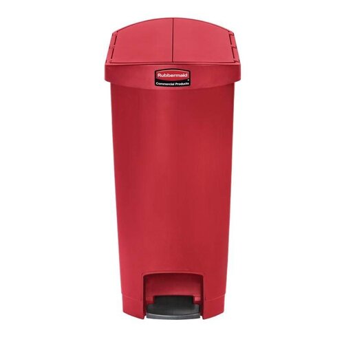 Rubbermaid Poubelle à Pédale Latérale - Slim Rubbermaid - Rouge - 50 Litres