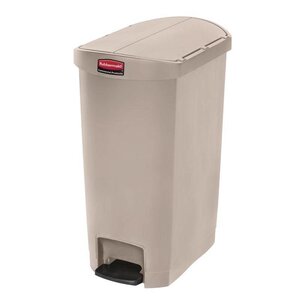 Rubbermaid Poubelle à Pédale Latérale - Slim Rubbermaid - Beige - 50 Litres