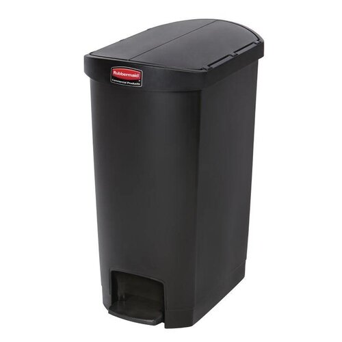 Rubbermaid Poubelle à Pédale Latérale - Slim Rubbermaid - Noire - 50 Litres