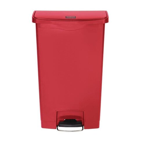 Rubbermaid Poubelle à Pédale Frontale - Slim Rubbermaid - Rouge - 68 Litres