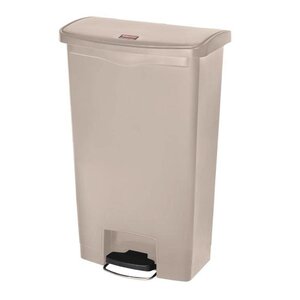 Rubbermaid Poubelle à Pédale Frontale - Slim Rubbermaid - Beige - 68 Litres