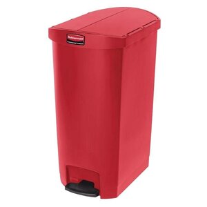 Rubbermaid Poubelle à Pédale Latérale - Slim Rubbermaid - Rouge - 68 Litres