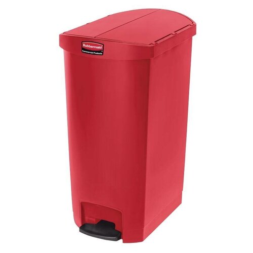 Rubbermaid Poubelle à Pédale Latérale - Slim Rubbermaid - Rouge - 68 Litres
