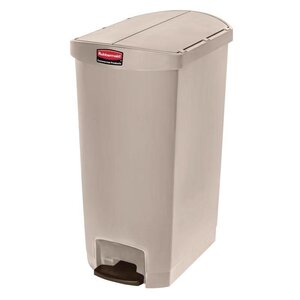 Rubbermaid Poubelle à Pédale Latérale - Slim Rubbermaid - Beige - 68 Litres