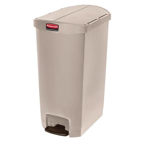 Rubbermaid Poubelle à Pédale Latérale - Slim Rubbermaid - Beige - 68 Litres