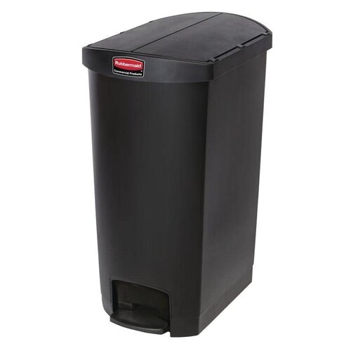Rubbermaid Poubelle à Pédale Latérale - Slim Rubbermaid - Noire - 68 Litres