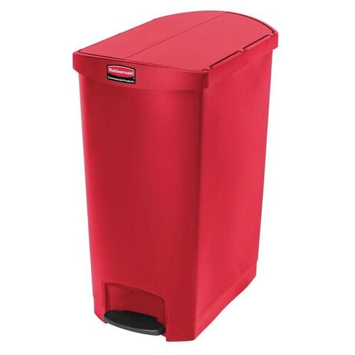 Rubbermaid Poubelle à Pédale Latérale - Slim Rubbermaid - Rouge - 90 Litres