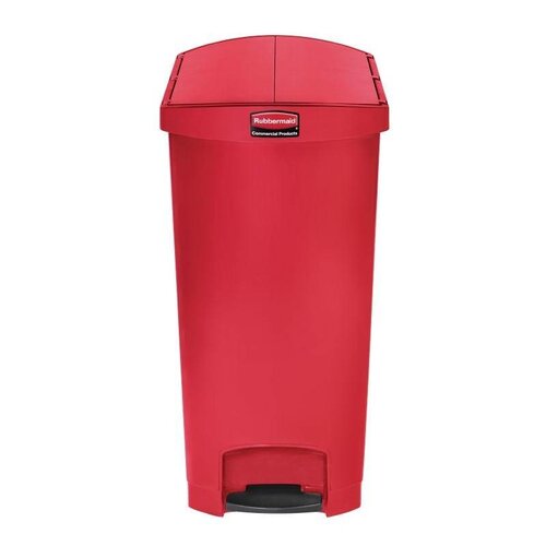 Rubbermaid Poubelle à Pédale Latérale - Slim Rubbermaid - Rouge - 90 Litres
