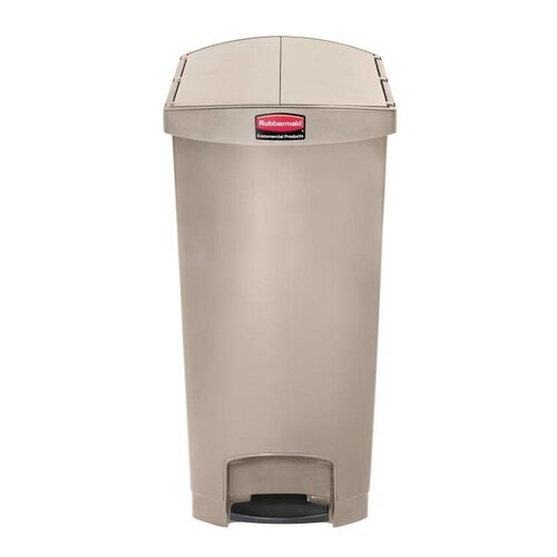 Rubbermaid Poubelle à Pédale Latérale - Slim Rubbermaid - Beige - 90 Litres