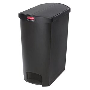 Rubbermaid Poubelle à Pédale Latérale - Slim Rubbermaid - Noire - 90 Litres