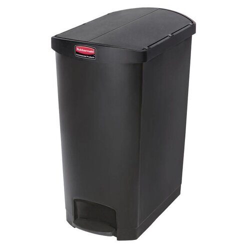 Rubbermaid Poubelle à Pédale Latérale - Slim Rubbermaid - Noire - 90 Litres