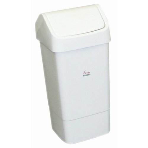 CHRselect Poubelle Blanche + Couvercle Battant - SIR - 50 Litres