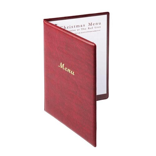 CHRselect Porte-Menu En PVC Rouge - Format A5 - 2 Pages