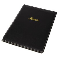Porte-Menu En Simili Cuir Noir - Format A5