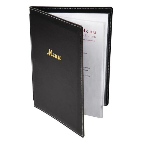 CHRselect Porte-Menu En Simili Cuir Noir - Format A5