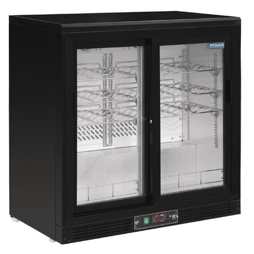 Polar Vitrine Réfrigérée à Vin - 2 Portes Coulissantes - 56 Bouteilles - 920x530x920(h)mm