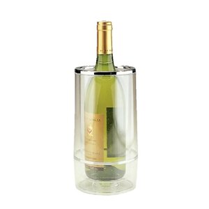 CHRselect Seau à Champagne + Double Paroi Et Bord Chromé - Acrylique Transparent - Ø120mmx230(h)mm