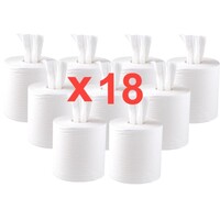Rouleaux Blancs Jantex - 2 plis - à Dévidage Central - Lot de 18