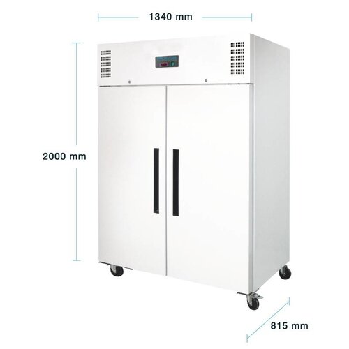 Polar Armoire Réfrigérée Blanc | 6 Etagères Réglables | sur Roulettes | 1200 Litres | 815x1340x2000(H)mm