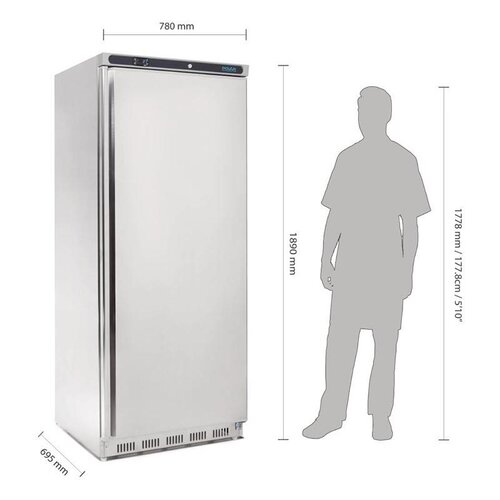 Polar Réfrigérateur Inox | 600 Litres | Gastronorme 2/1 | 770x700x1890(h)mm