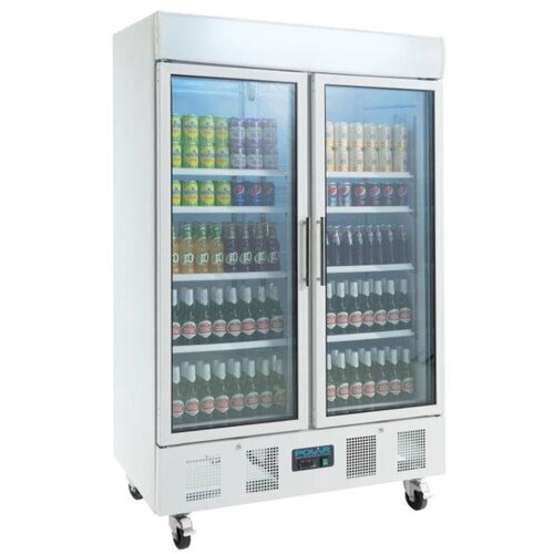 Polar Vitrine Réfrigérée Blanc | sur Roues | 1030 Litres | 1200x710x2050(h)mm