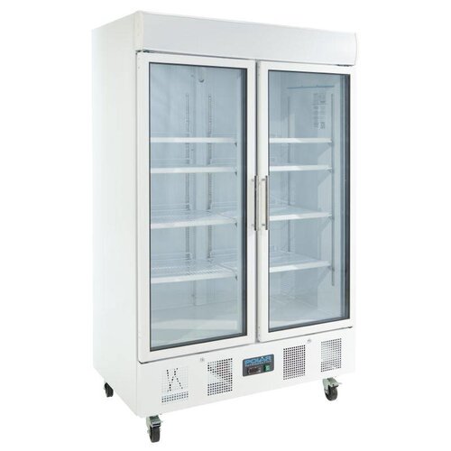 Polar Vitrine Réfrigérée Blanc | sur Roues | 1030 Litres | 1200x710x2050(h)mm