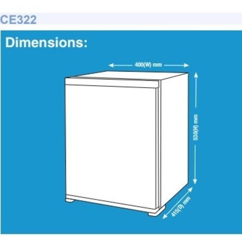 Polar Frigo De Chambre Mini | MODÈLE SILENCIEUX | 30 Litres | 400x415x530(h)mm