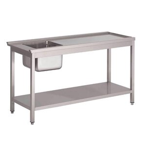 Gastro M Table De Prélavage | Inox | avec Bac | Pour Lave-Vaiselle à Capot | Gastro-M | Pieds Réglables Gastro M Table De Prélavage | Inox | avec Bac | Pour Lave-Vaiselle à Capot | Gastro-M | Pieds Réglables