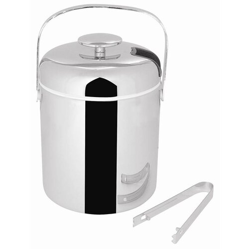 CHRselect Seau à Glace Inox + Pince - 1,25 Litres - Ø140mmx150mm