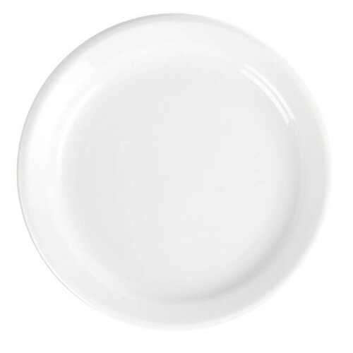 CHRselect Assiette à Bord Étroit Blanche - Olympia - 180mm - 12 Pièces