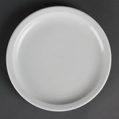 CHRselect Assiette à Bord Étroit Blanche - Olympia - 230mm - 12 Pièces